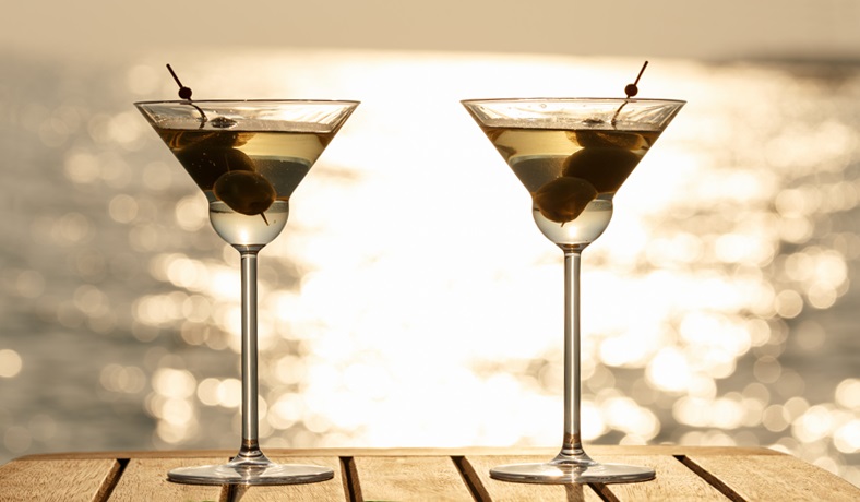 waterfront community sunset cocktails martinis